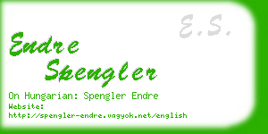 endre spengler business card